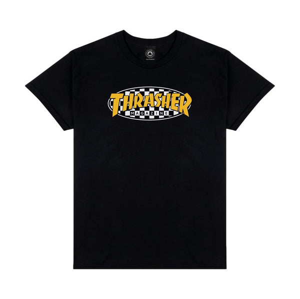 Thrasher Checkered Oval T-Shirt Black - Venue Skateboards