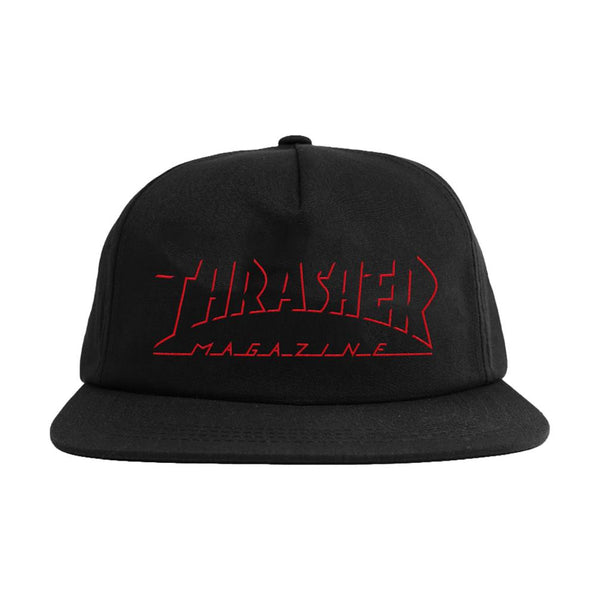 Thrasher Shadow Mag Logo Snapback Hat Black - Venue Skateboards