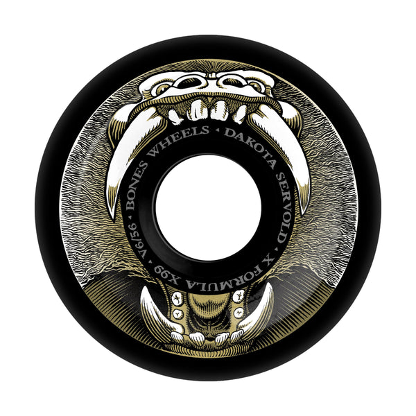 BONES X-FORMULA54㎜99a V6 Bones Wheels - Black and Gold Graphic 54mm 99A X Formula V6