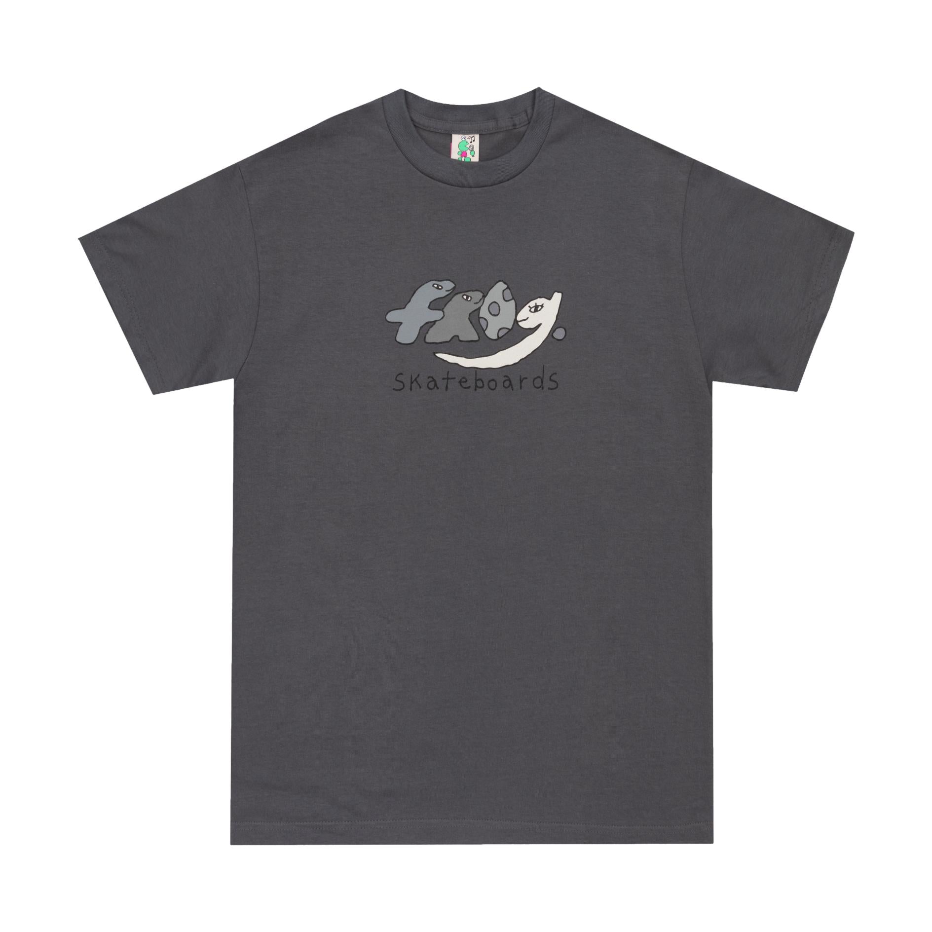 Frog Dino Logo T-Shirt Charcoal - Venue Skateboards