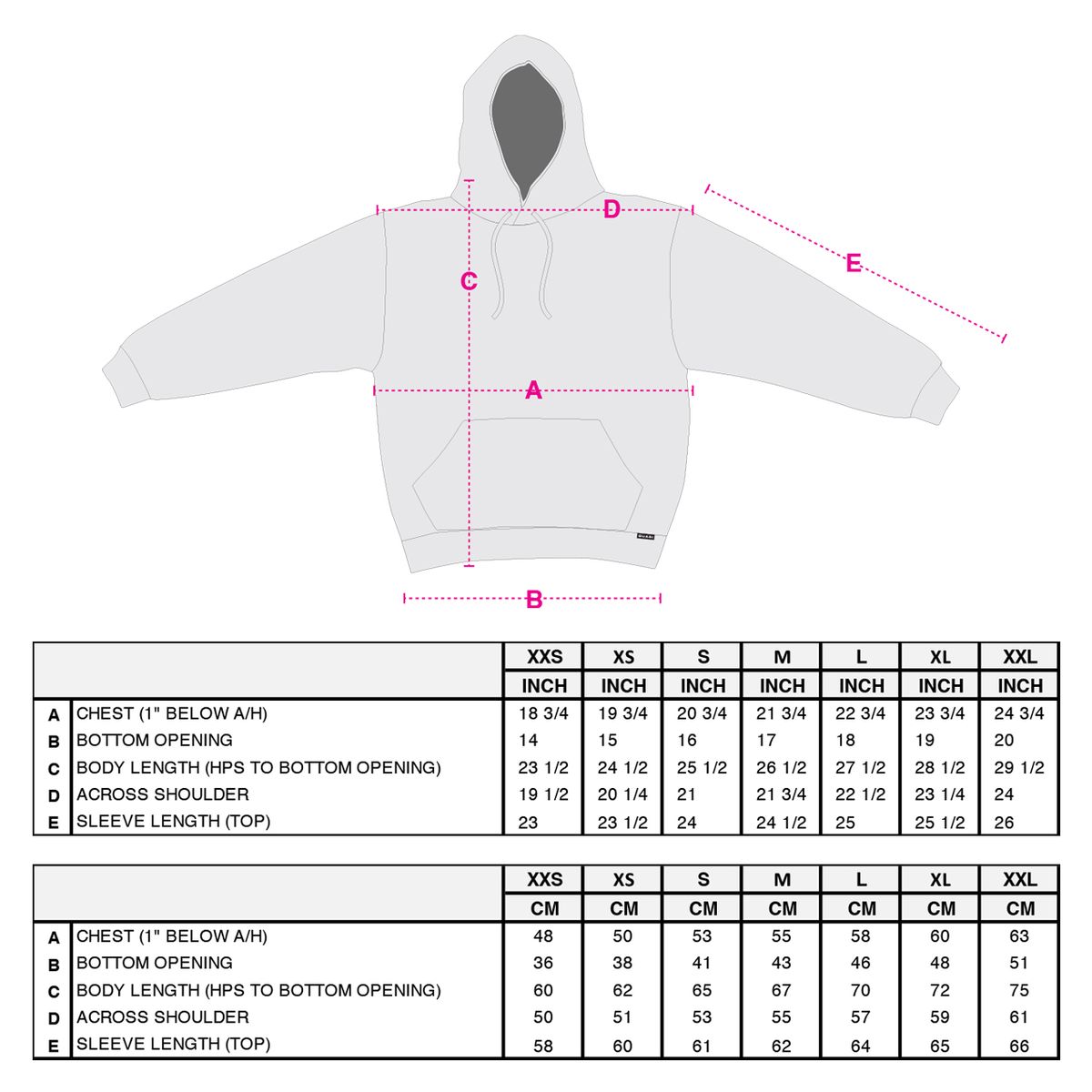 Quasi Sweatshirt Sizing Guide  Venue Skateboards