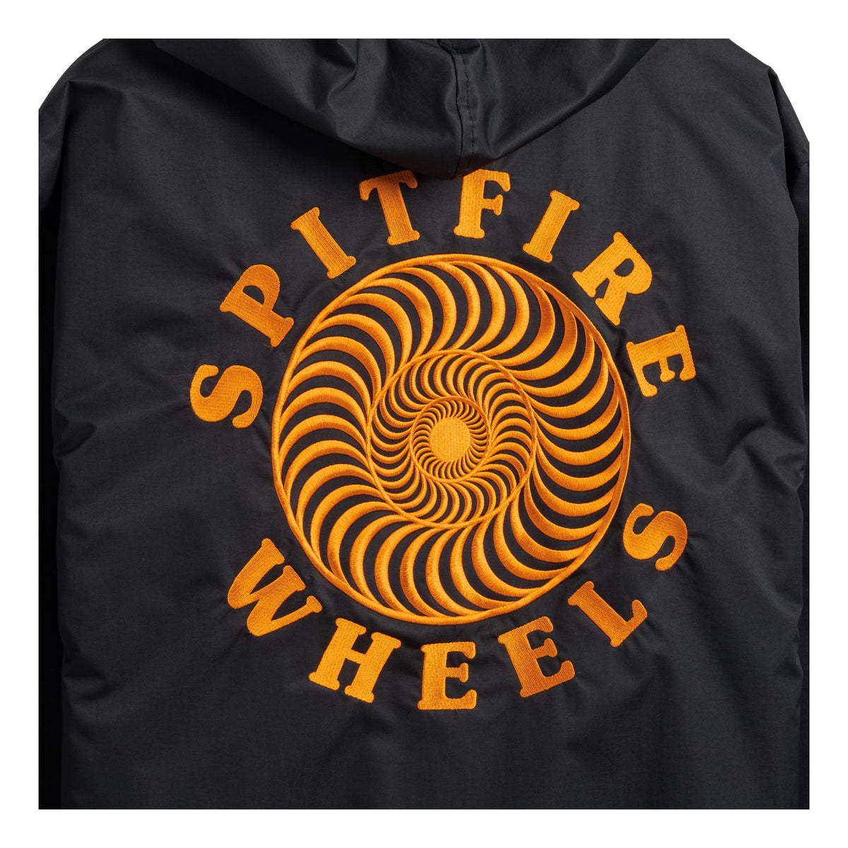 Spitfire OG Classic Embroidered Nylon Jacket Black/Orange - Venue Skateboards
