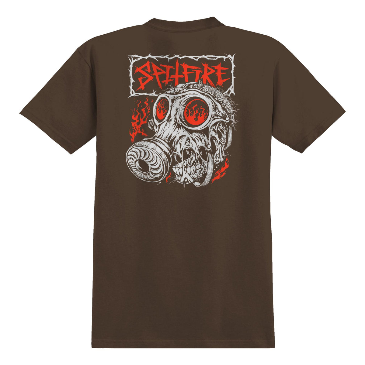 Spitfire Gasmask Tee Dark Chocolate - Venue Skateboards