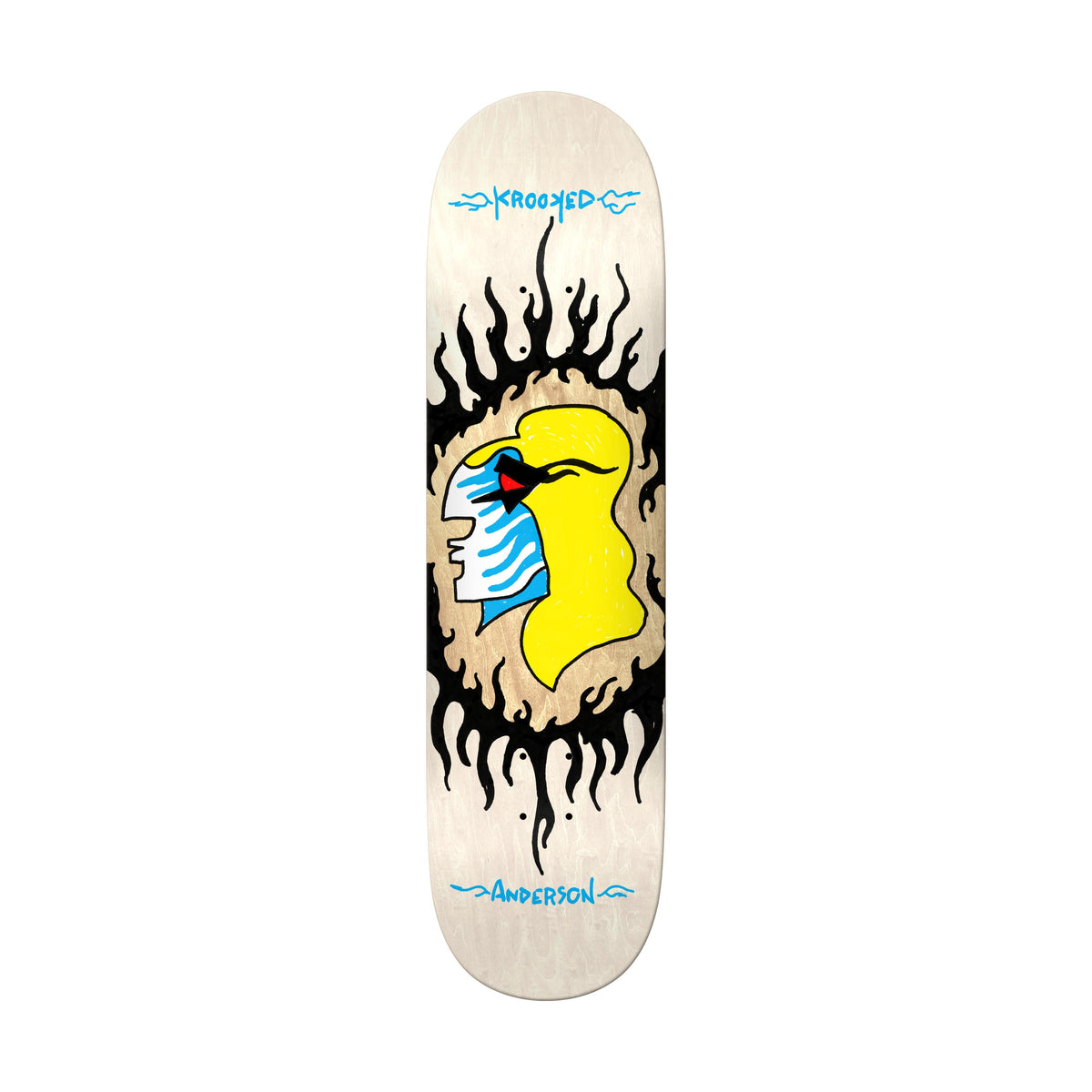 Krooked Manderson Pink Flames 8.38" Deck - Venue Skateboards