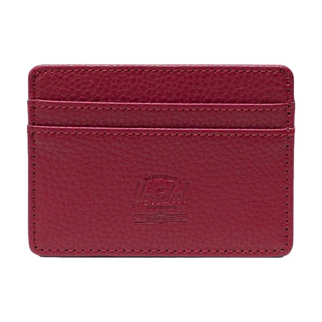 Herschel Charlie Cardholder Vegan Leather Cherry Red - Venue Skateoards