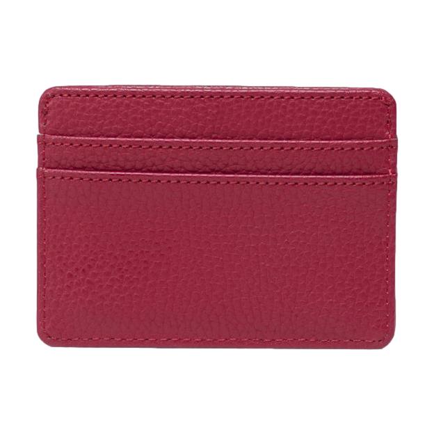 Herschel Charlie Cardholder Vegan Leather Cherry Red - Venue Skateoards