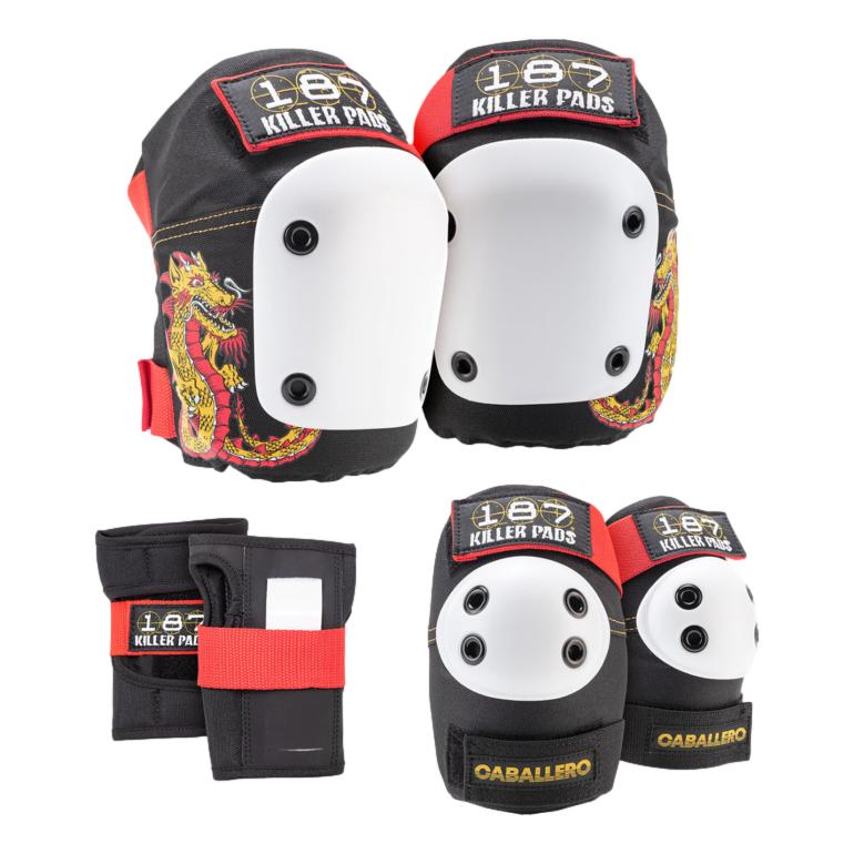 187 Caballero Dragon 6 Pack Jr. Pad Set - Venue Skateboards