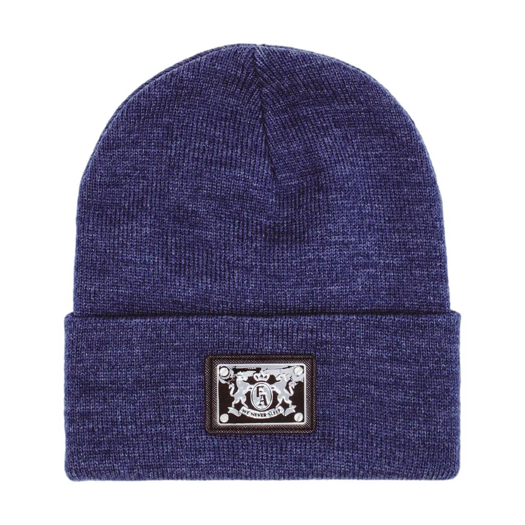 Fucking Awesome Metal Crest Patch Beanie Heather Denim - Venue Skateboards