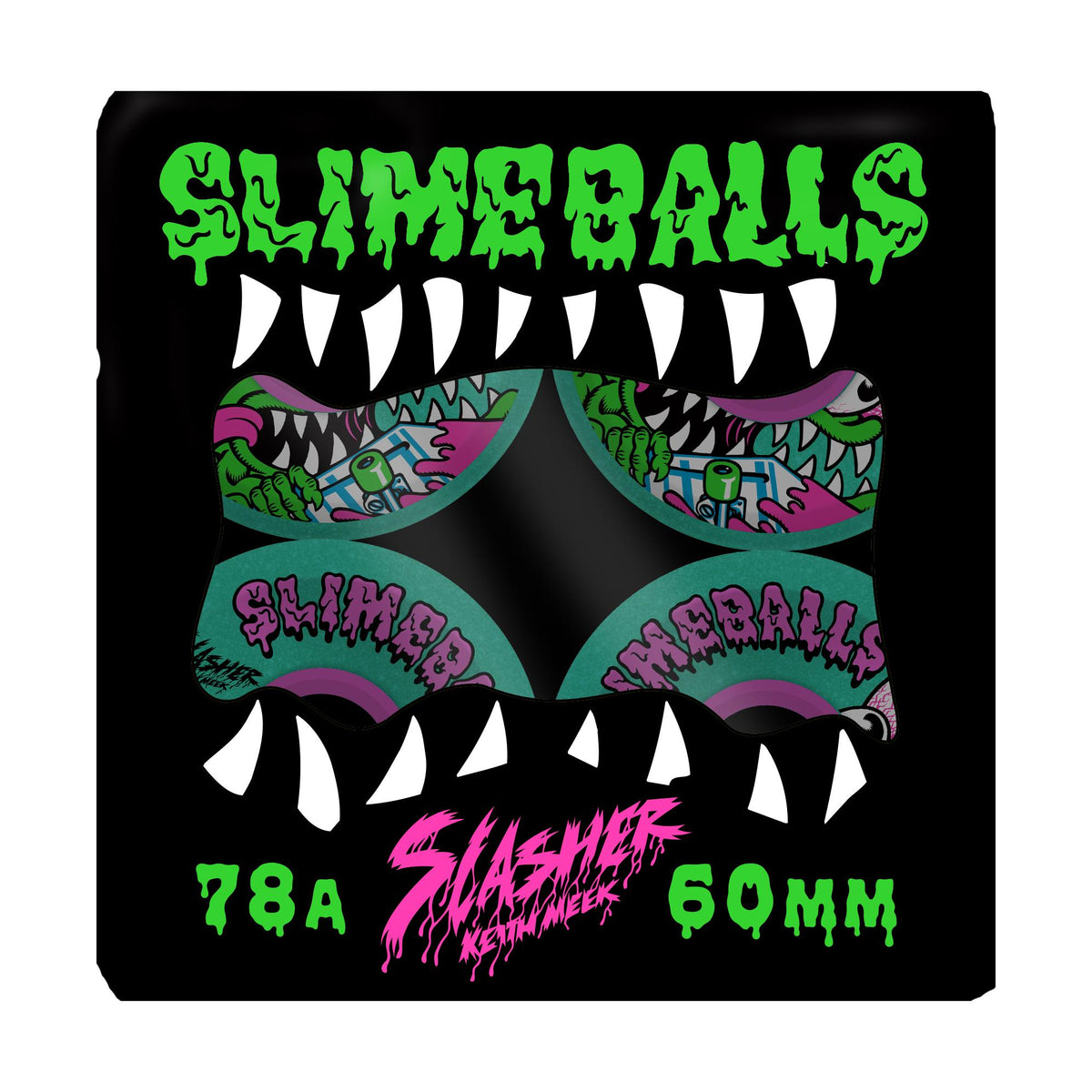 Slime Balls 60mm Meek Slasher OG Green Glitter 78a Wheels - Venue Skateboards