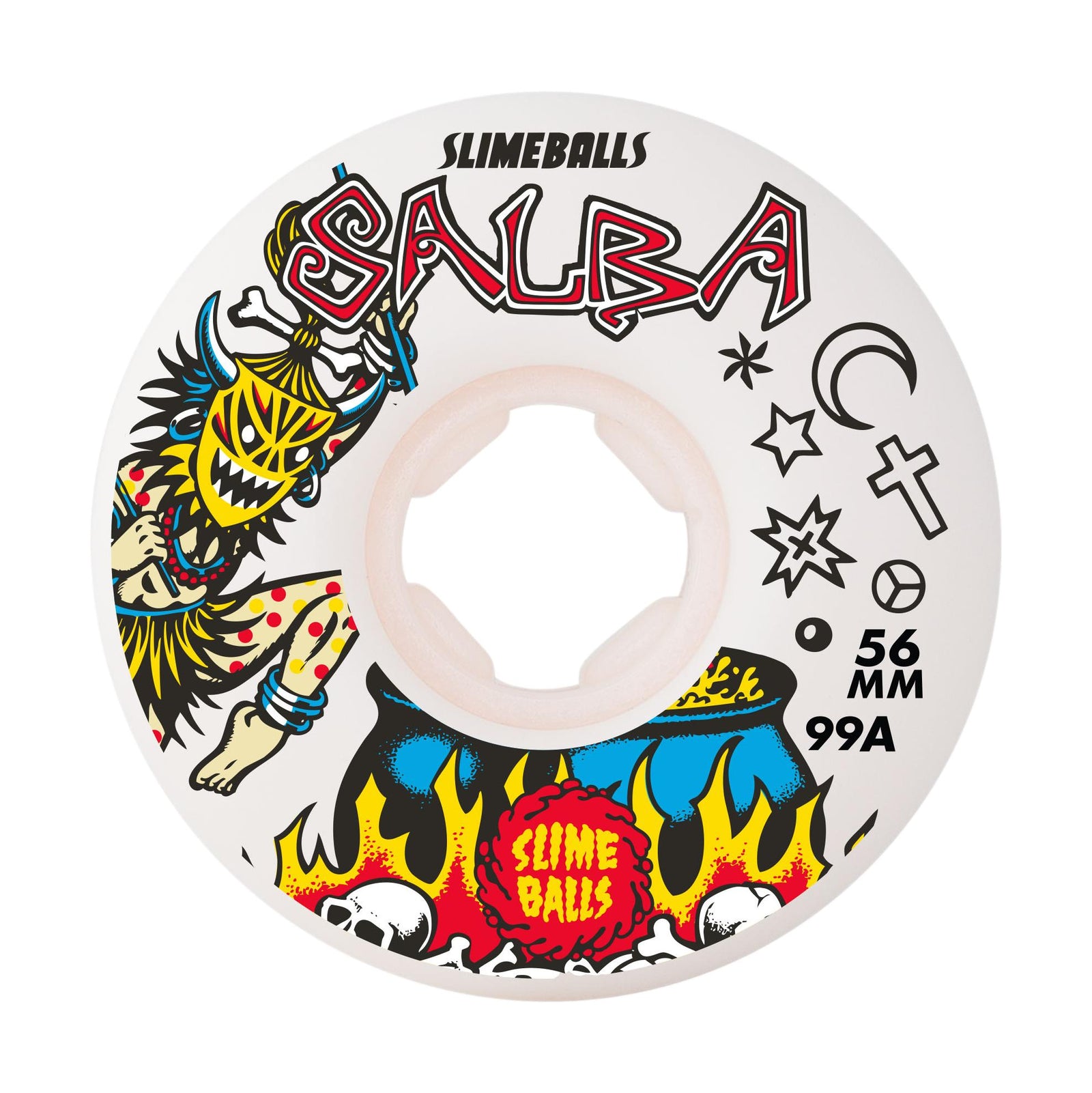 Slime Balls Salba Witch Doctor Reissue Chubbies White Wheels 56mm 99a - Venue Skateboards