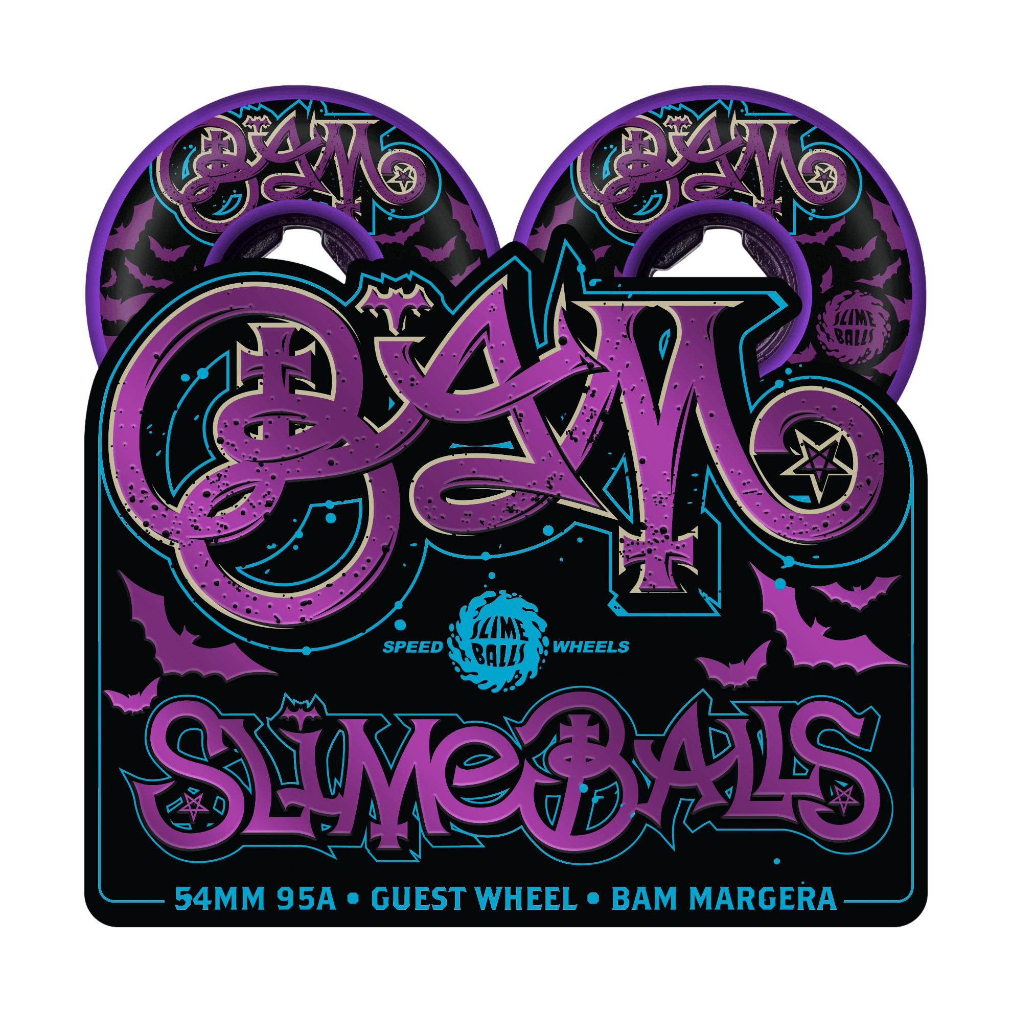 Slime Balls Bam Margera Guest Purple Hardline 54mm 95a Wheels