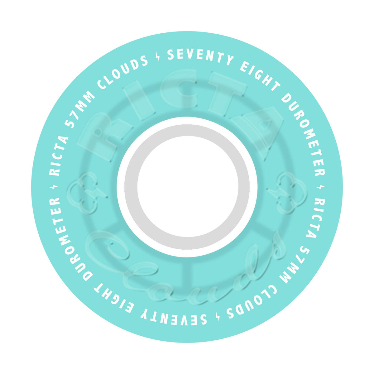 Ricta Clouds Transparent Aqua White 57mm 78a Wheels - venue skateboards