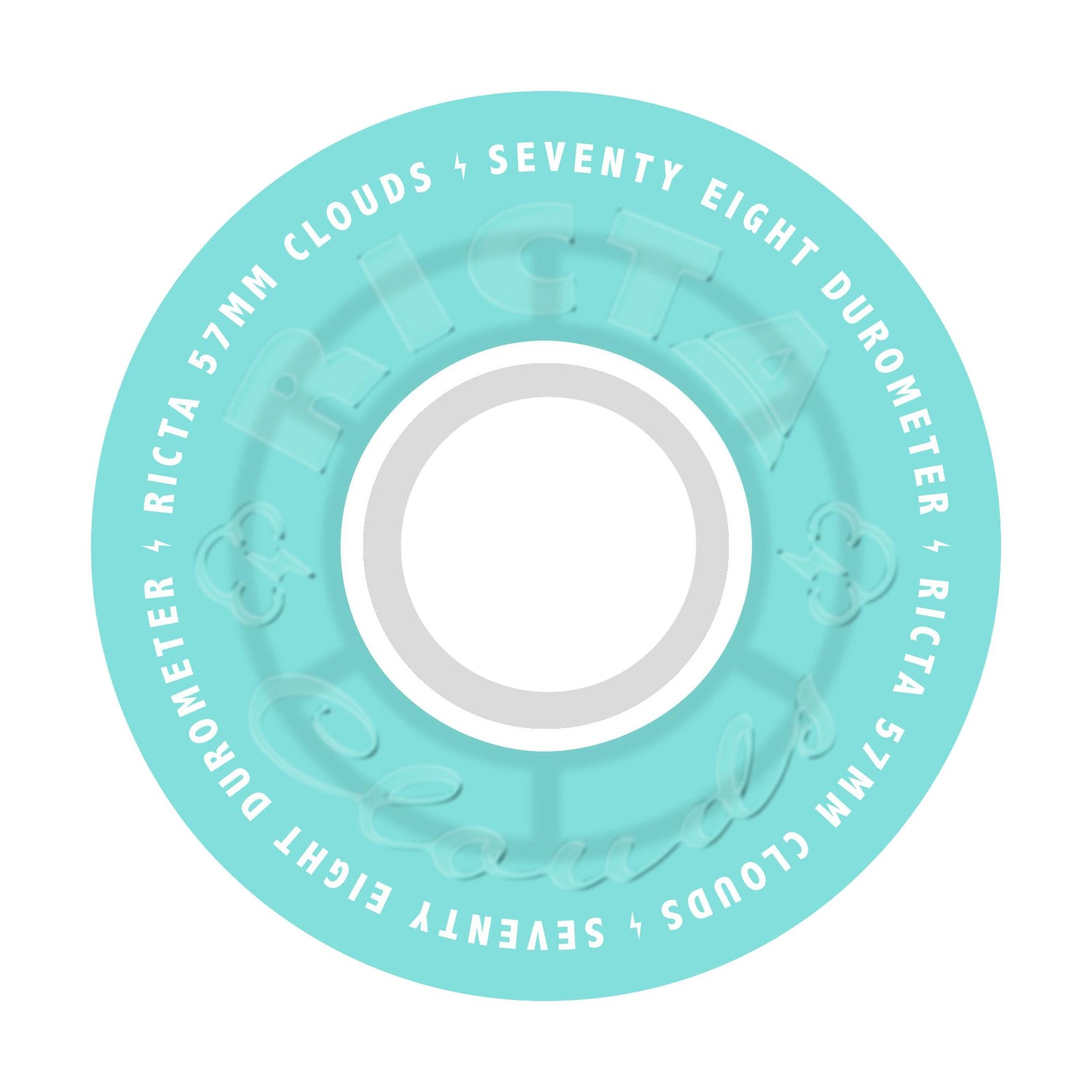 Ricta Clouds Transparent Aqua White 57mm 78a Wheels - venue skateboards