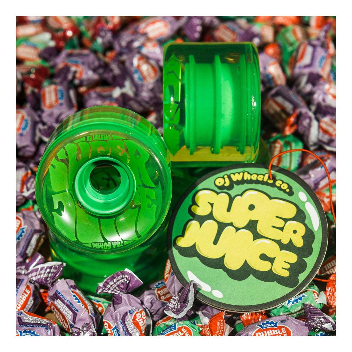 OJ Bubble Gum Super Juice 60mm 78a Transparent Green Wheels