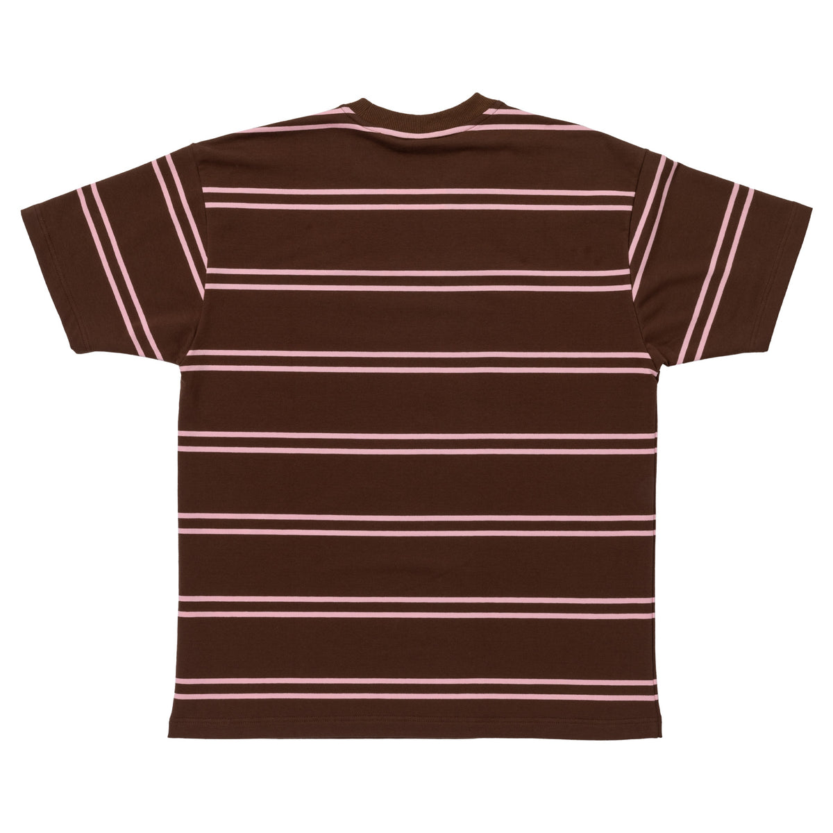 Krooked Eyes Embroidered Stripe Tee White/Pink/Brown - Venue Skateboards