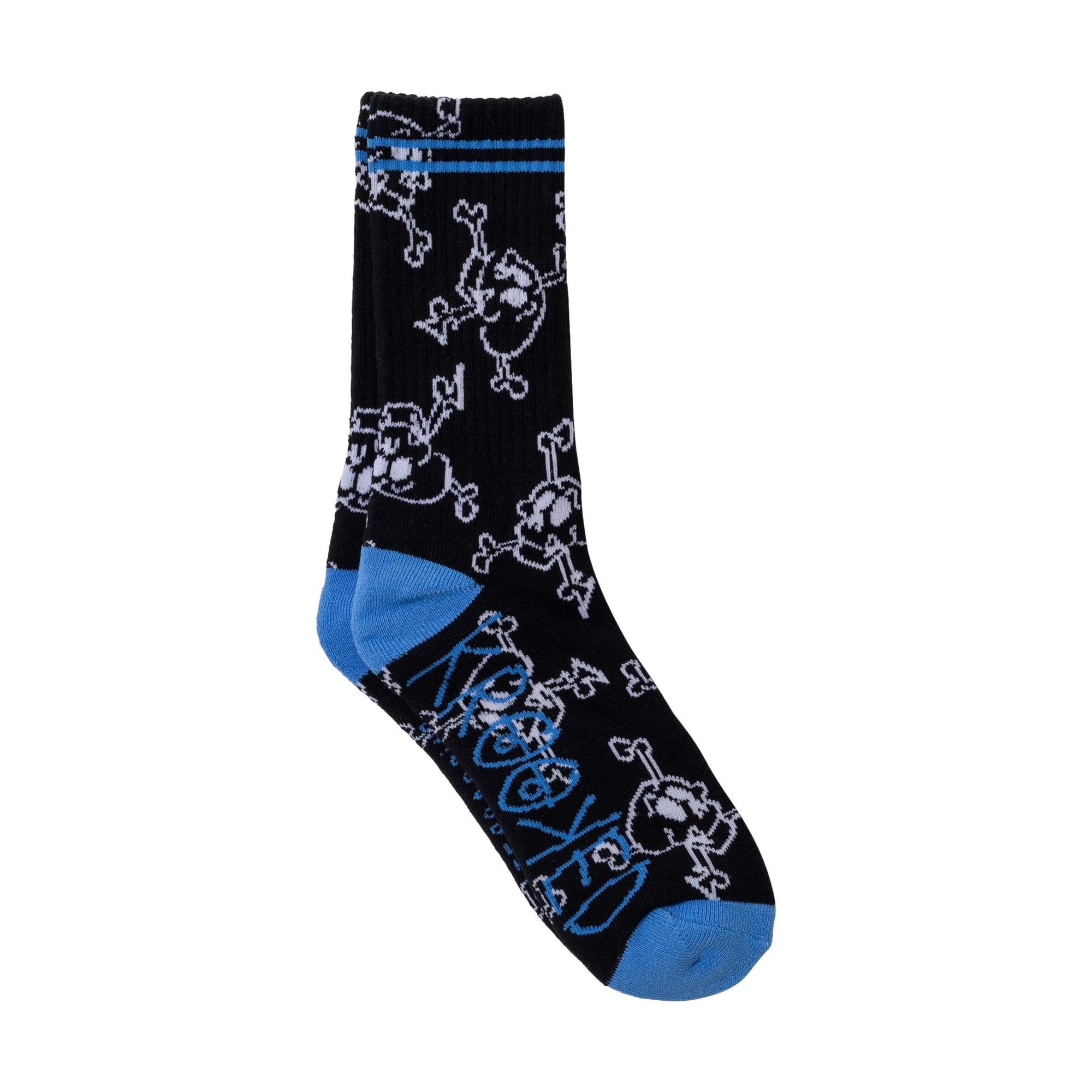 Krooked Style Socks Black/White/Blue - Venue Skateboards