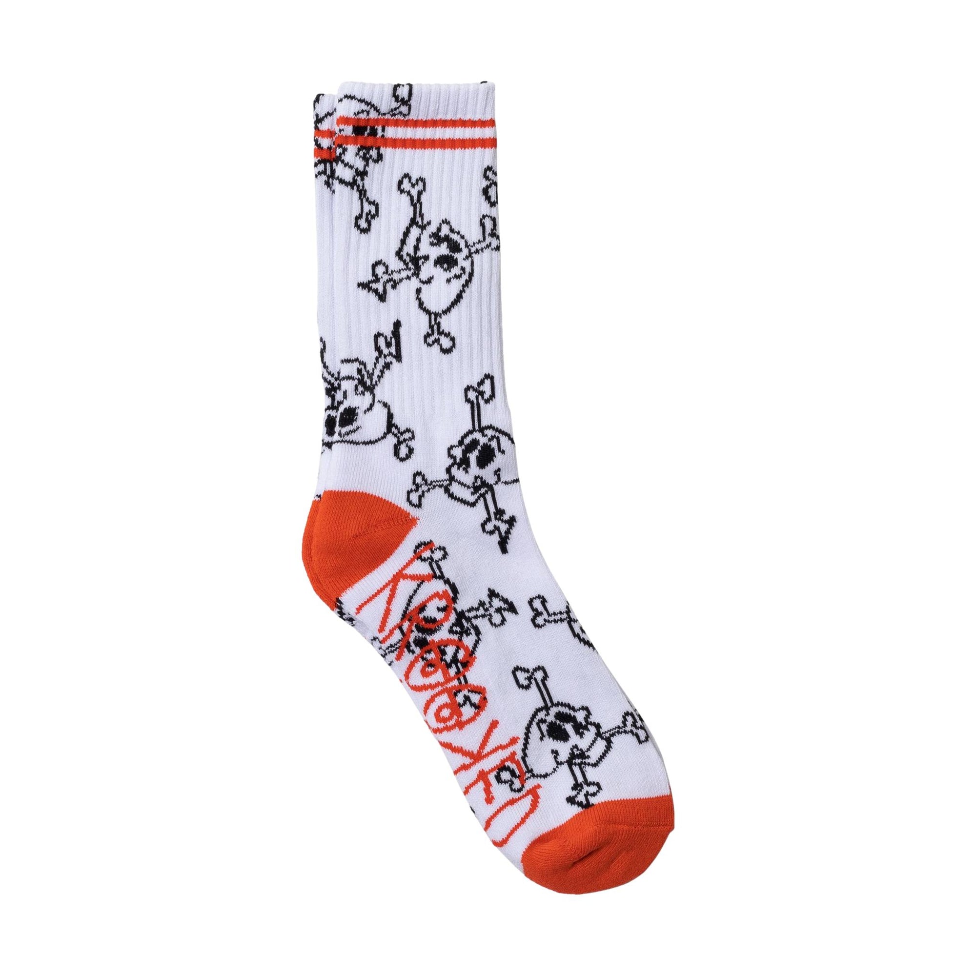 Krooked Style Socks White/Black/Red - Venue Skateboards