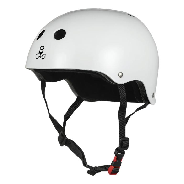 Triple 8 Certified Sweatsaver Helmet White Gloss - Venue Skateboards