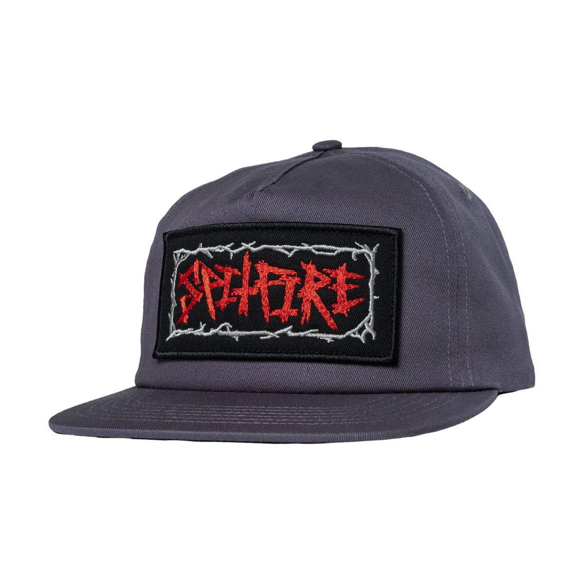 Spitfire Gas Mask Script Snapback Hat Charcoal - Venue Skateboards