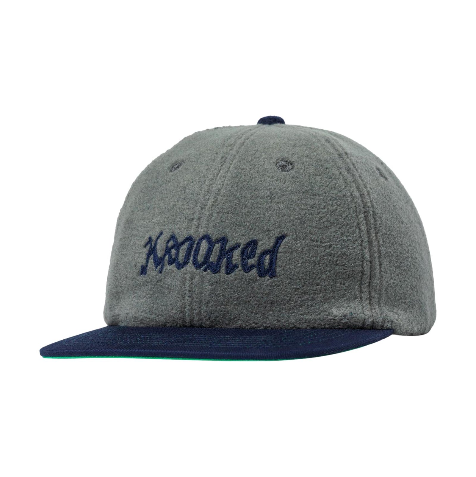 Krooked Adj. Double OK Script Strapback Grey/Navy -VenueSkateboards