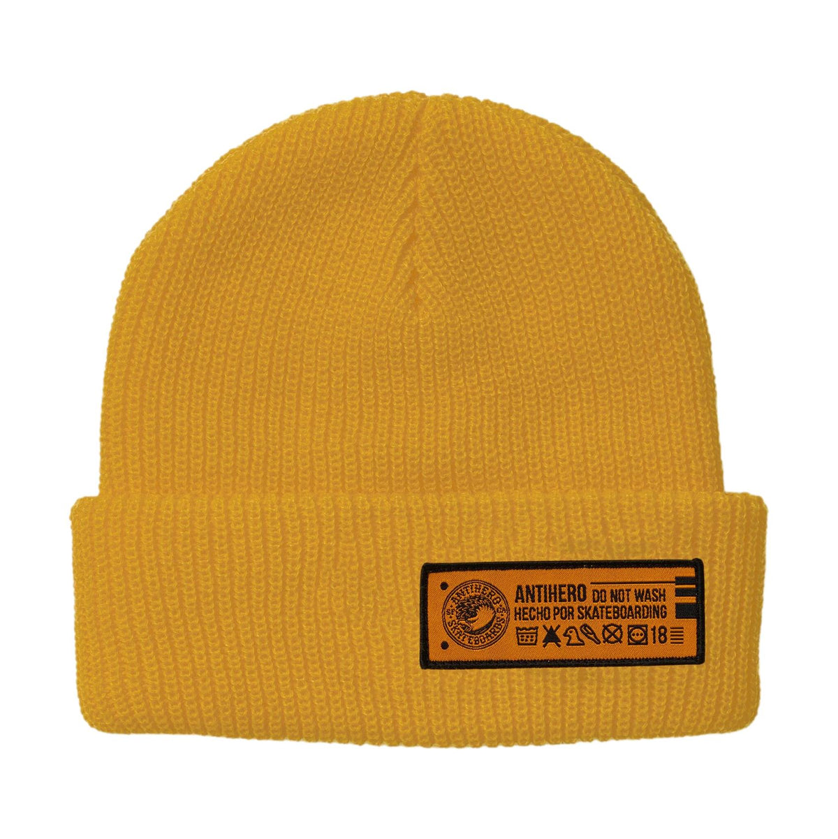 Anti Hero Hecho Por Cuff Beanie Yellow/Orange - Venue Skateboards