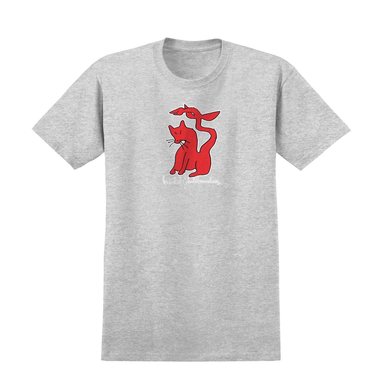 Krooked Cat Serpent Tee Heather Grey - Venue Skateboards
