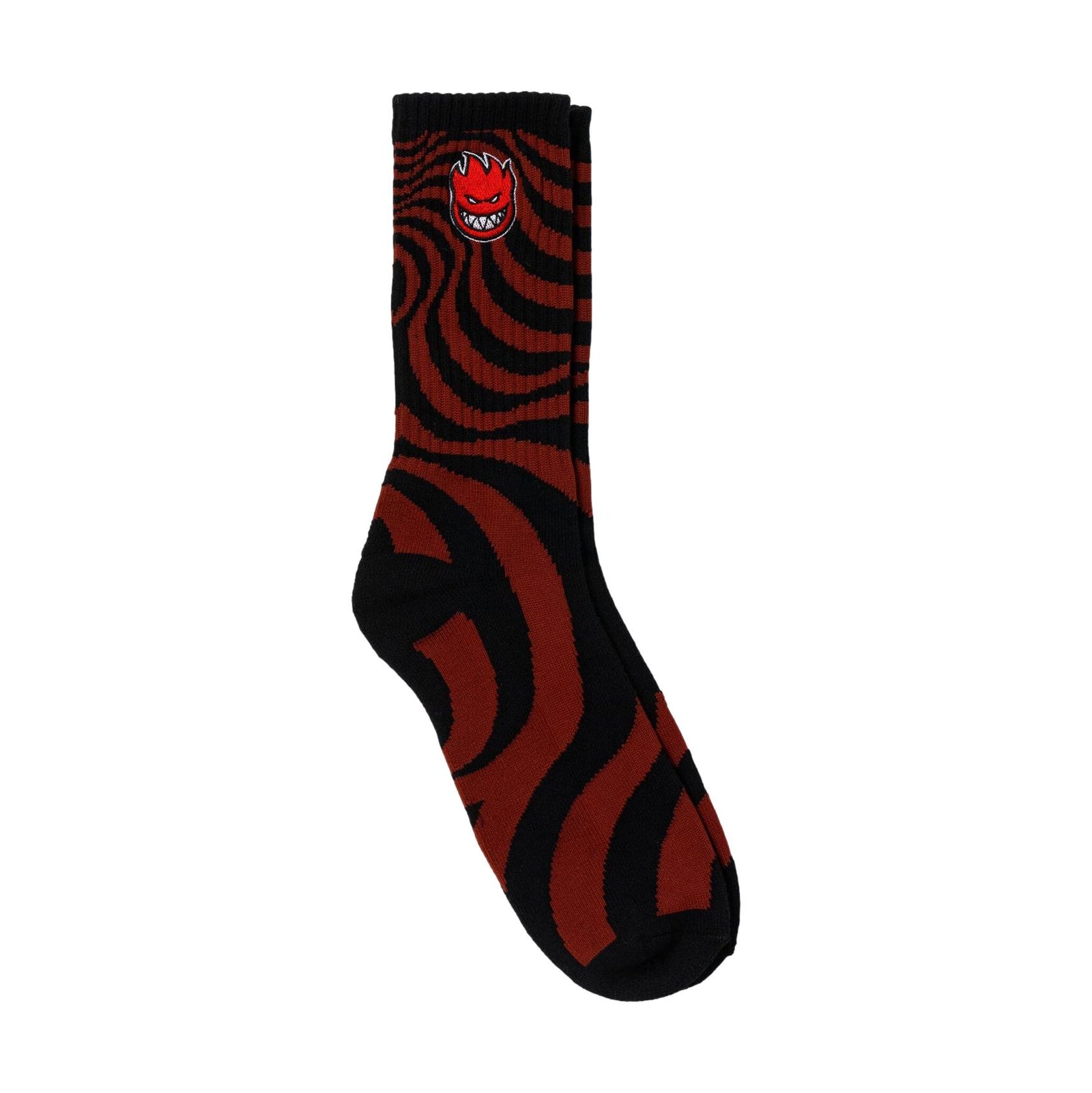 Spitfire Bighead Fill Emb Swirl Sock Dark Red/Black - Venue Skateboards