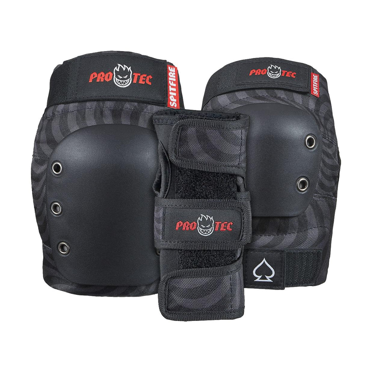 Protec x Spitfire Adult 3 Pack Open Back Pad Set - Venue Skateboards