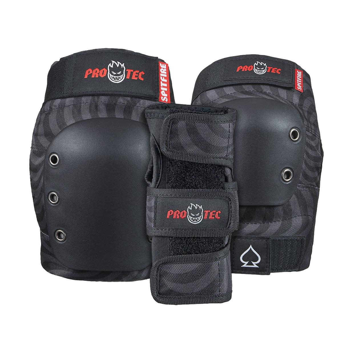 Protec x Spitfire Adult 3 Pack Open Back Pad Set - Venue Skateboards