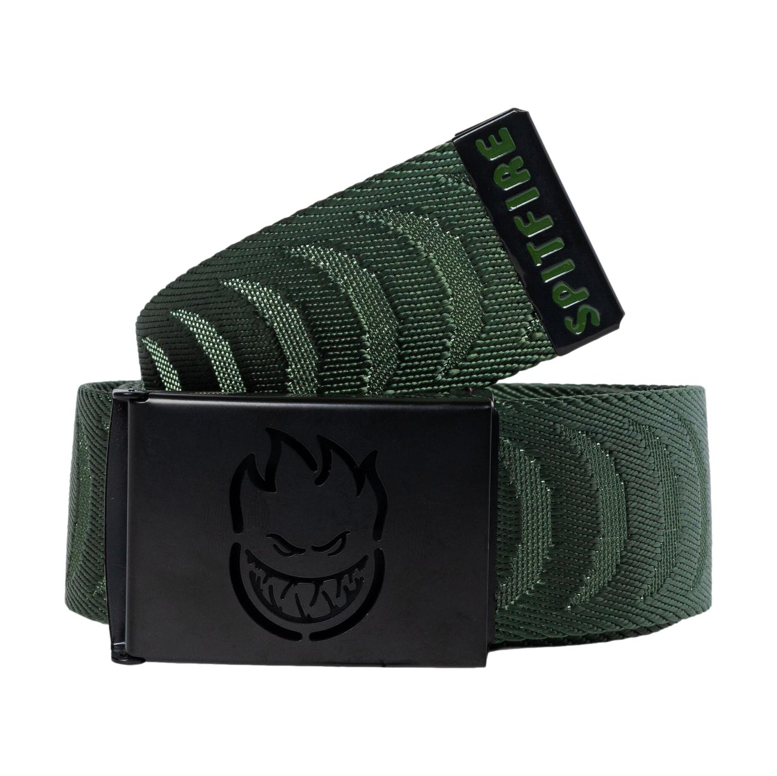 Spitfire Bighead Cutout Crescent Jacquard Belt Olive/Black - Venue Skateboards