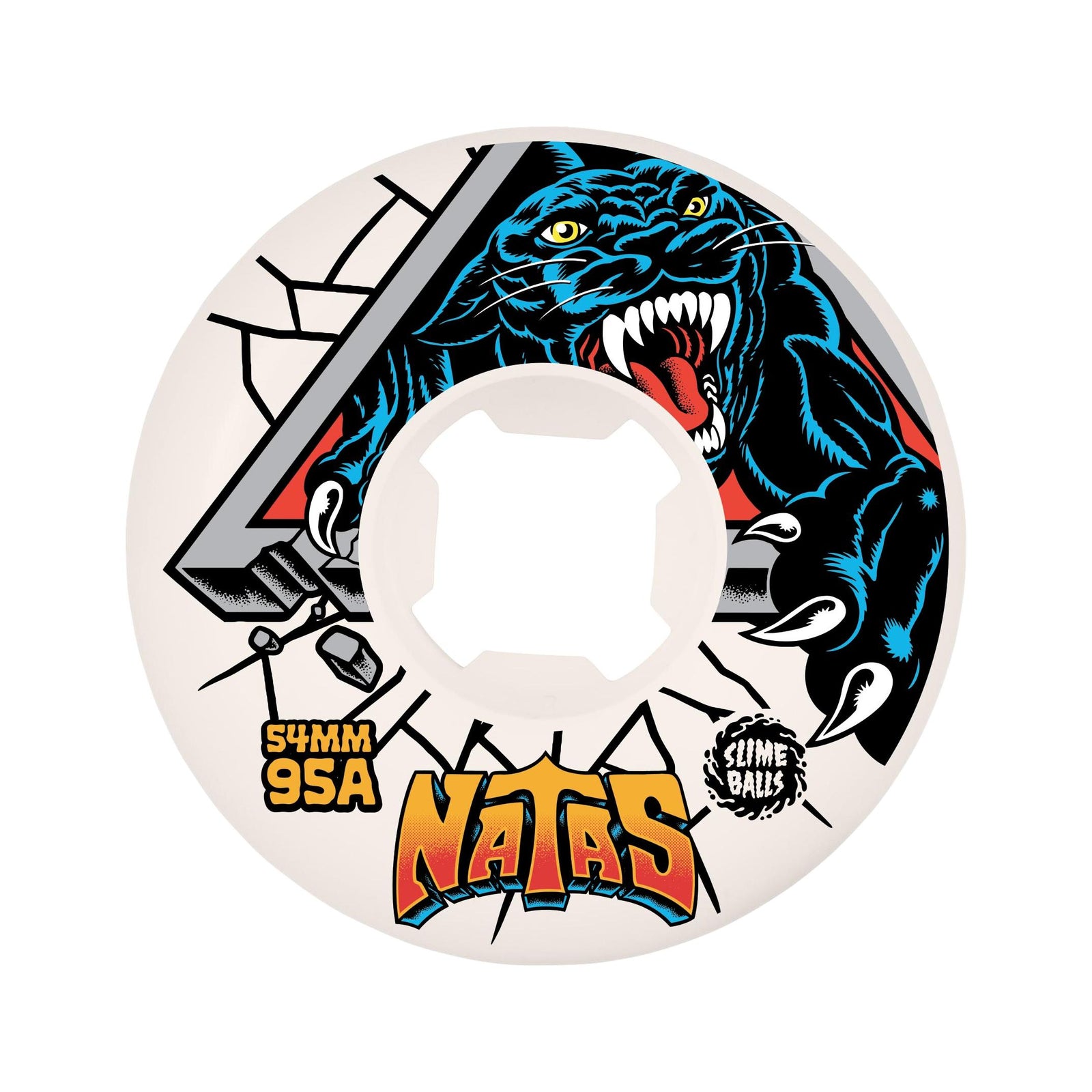 Slime Balls Natas Reissue White 54mm 95a Wheels - Venue Skateboards