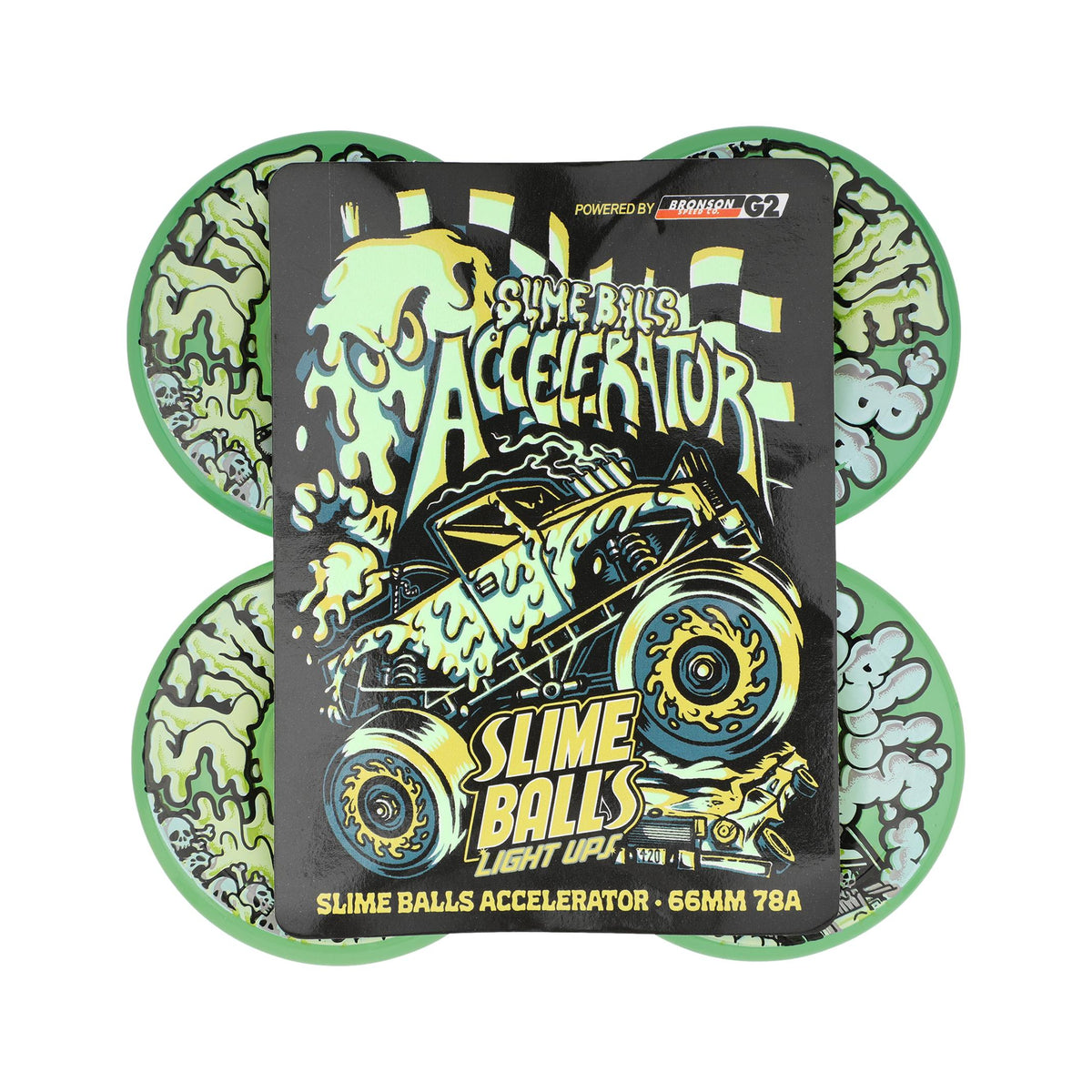 Slime Balls Accelerator Light Ups OG Slime Transparent Green 78a Wheels - Venue Skateboards