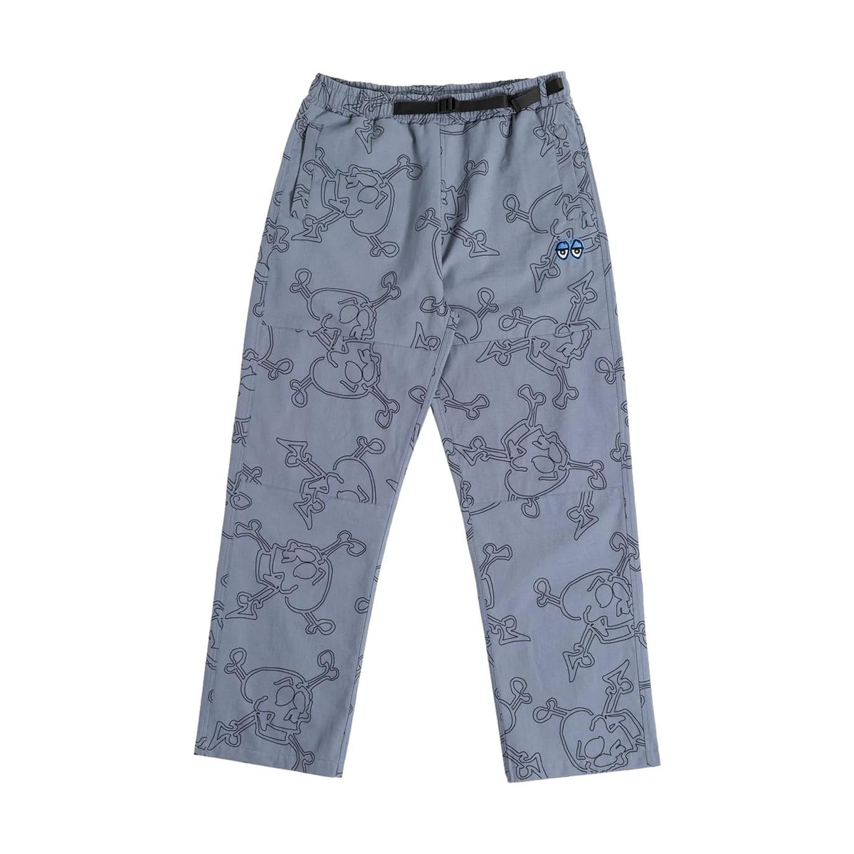 Krooked Style Eyes Ripstop Double Knee Pants Grey - Venue Skateboards