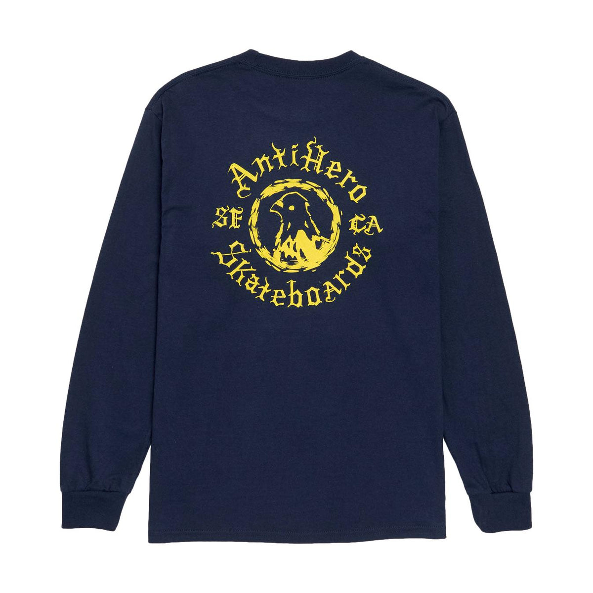 Anti Hero Pigeon Motion Longsleeve Pocket T-Shirt Navy/Yellow