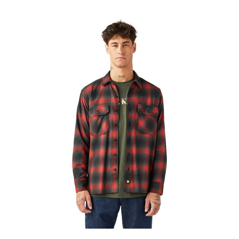 Dickies x Spitfire L/S Flannel Red Ochre - Venue Skateboards