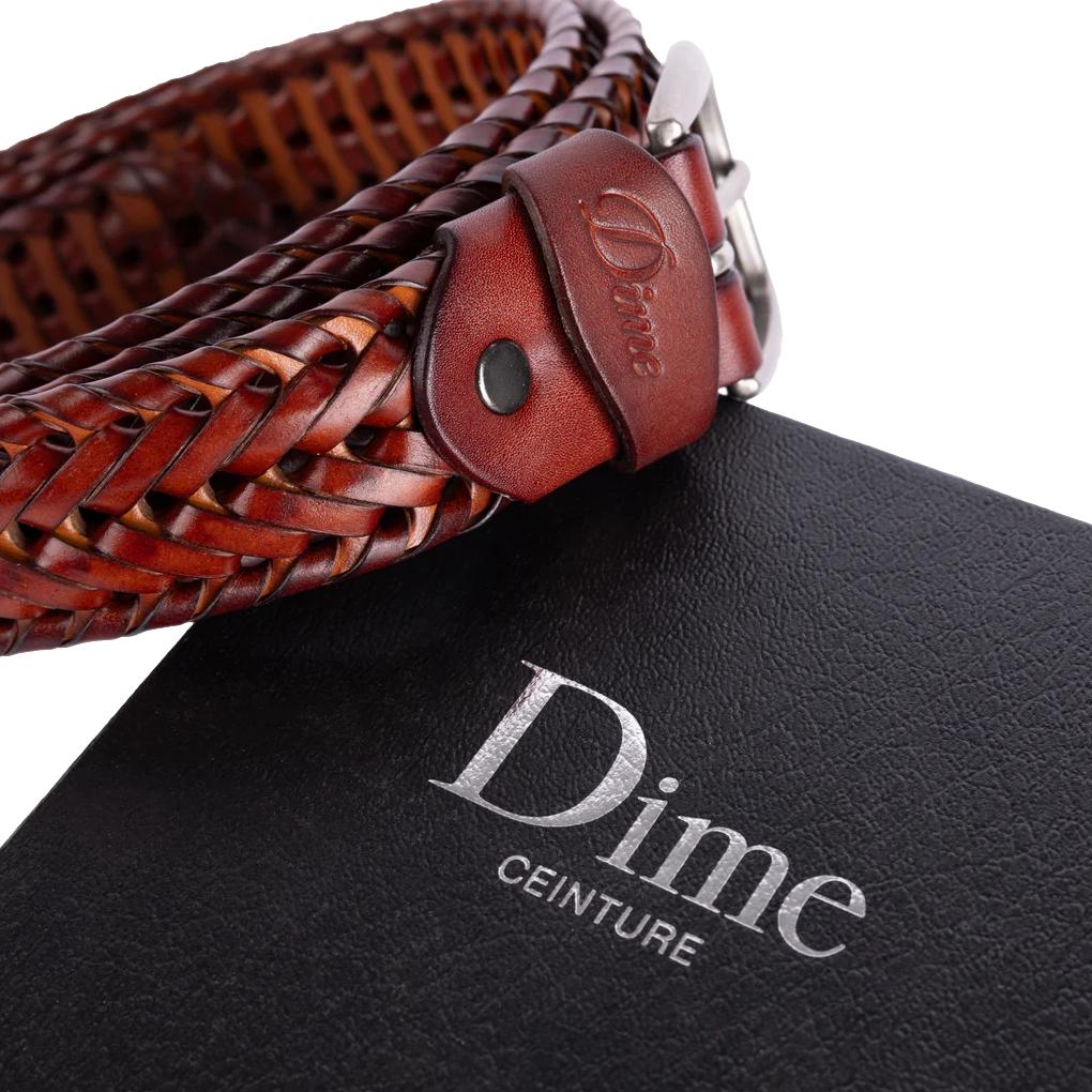 Dime Braided Leather Belt Caramel/Brown - Venue Skateboards