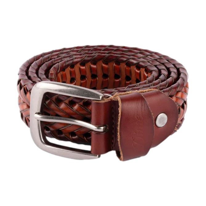 Dime Braided Leather Belt Caramel/Brown - Venue Skateboards