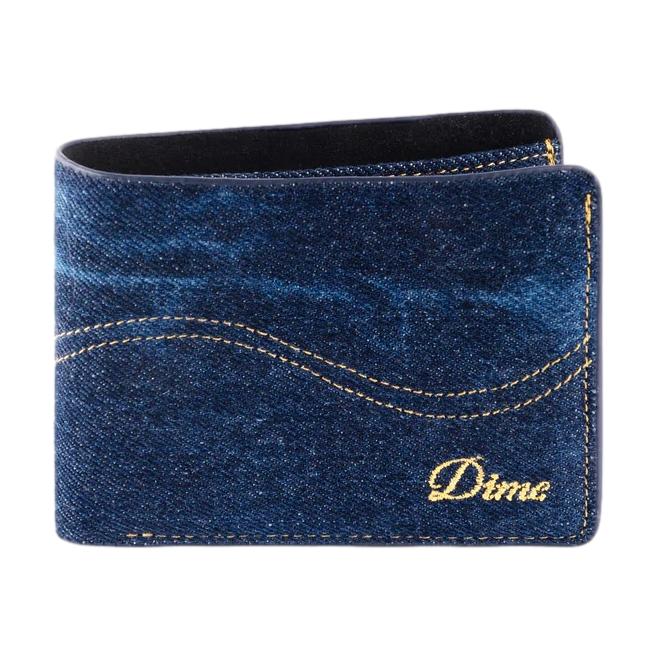 Dime Cursive Bifold Wallet Indigo Denim - Venue Skateboards