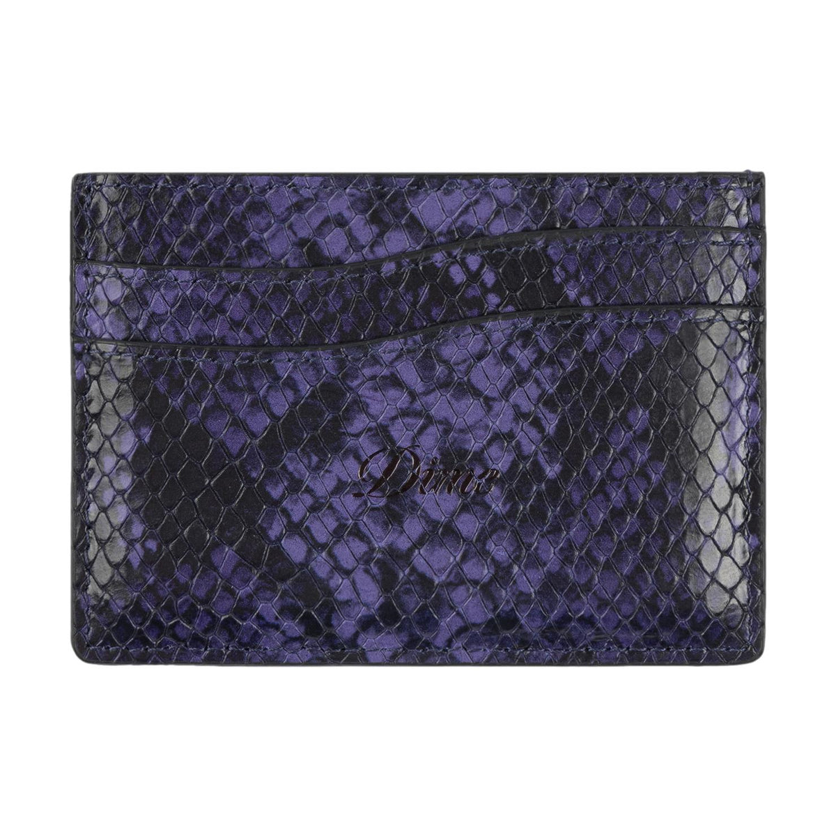 Dime Embossed Leather Cardholder Purple Snake - Venue Skateboards