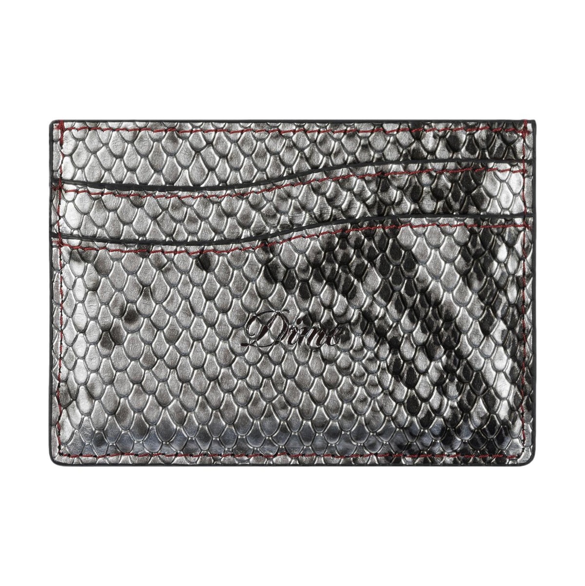 Dime Embossed Leather Cardholder Silver Snake - Venue Skateboards