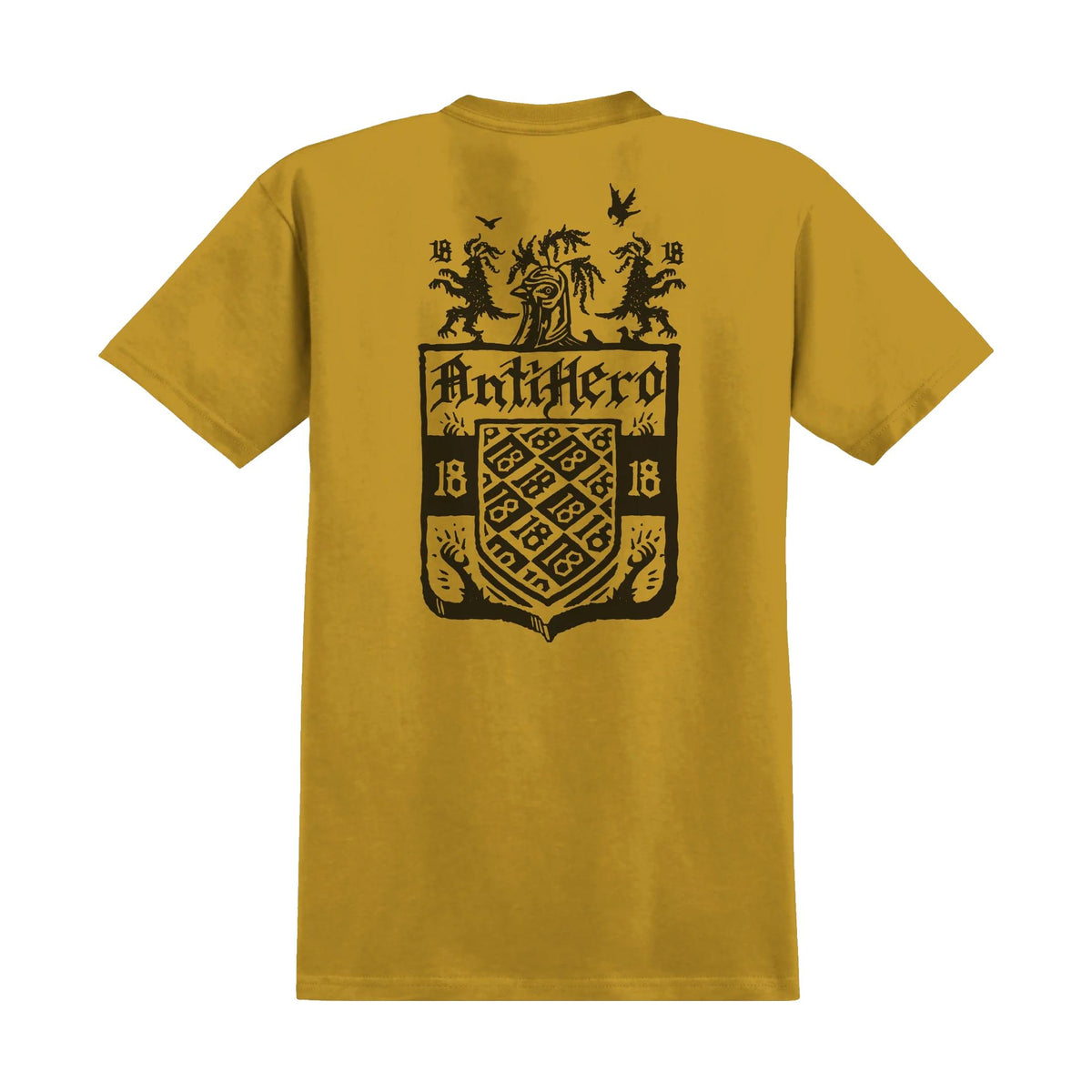 Anti Hero Coat of Arms T-Shirt Mustard Heather - Venue Skateboards