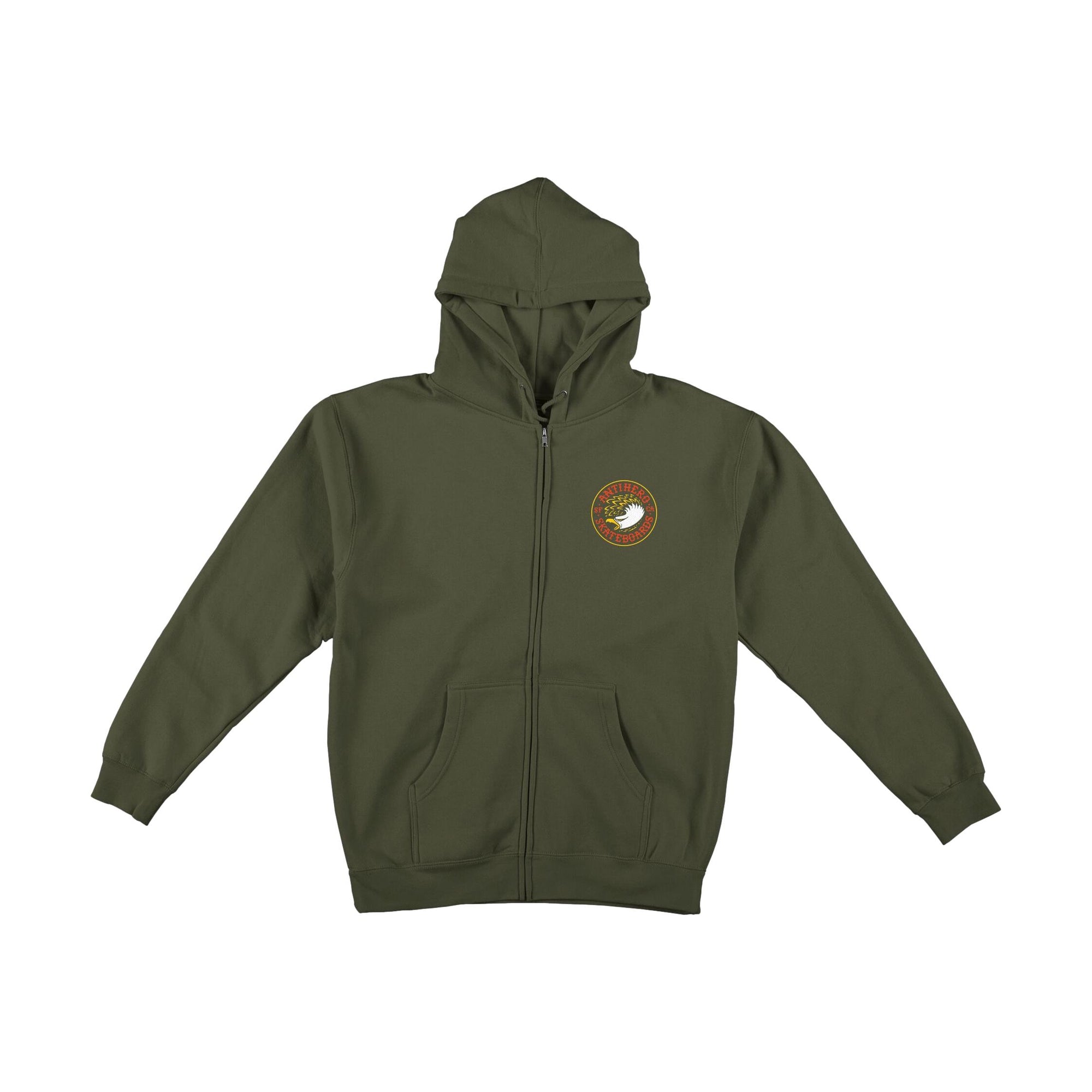 Anti Hero Round Eagle Zipper Hood Army - Venue Skateboards