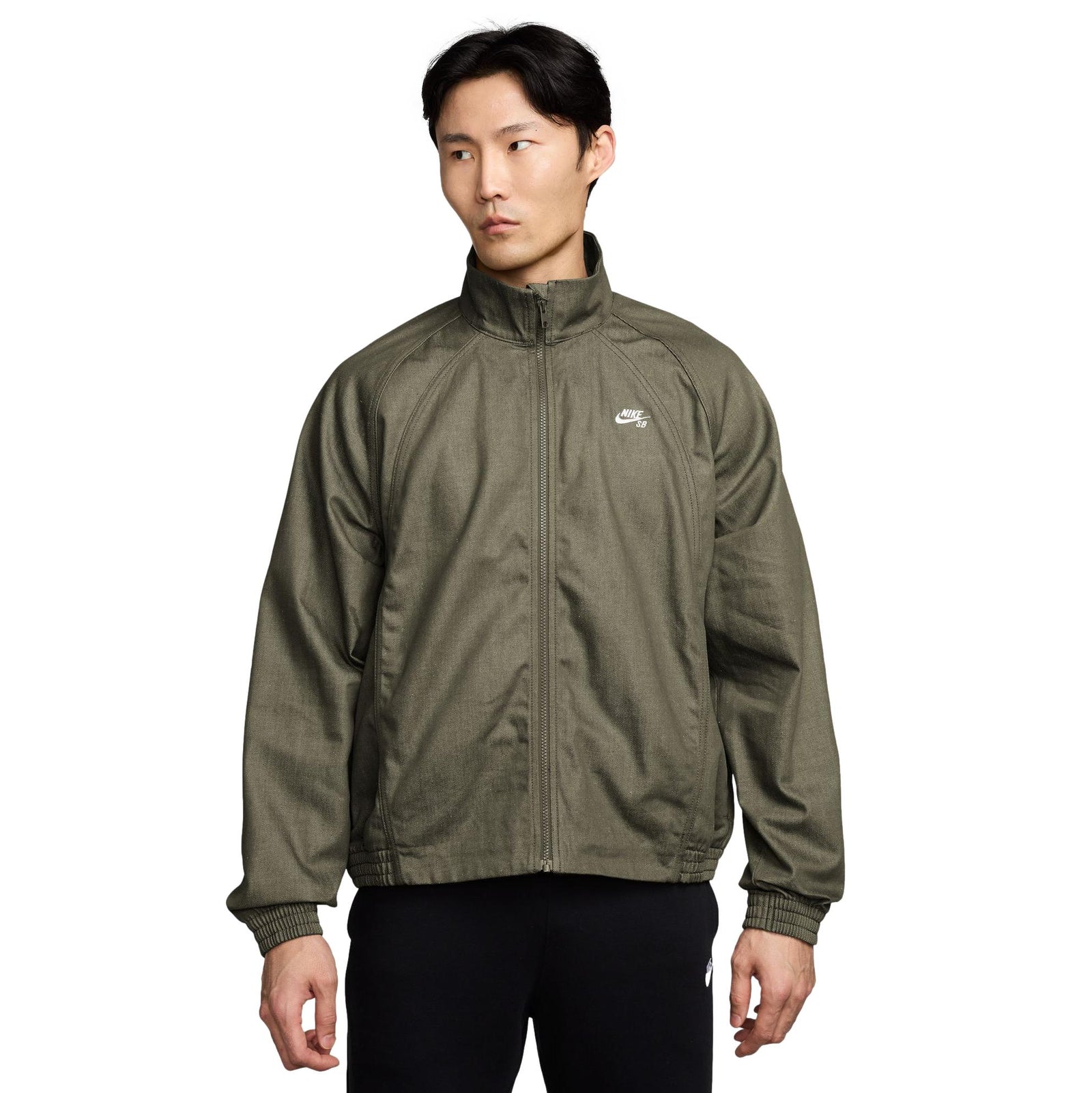 Nike SB Full Zip Denim Track Jacket Medium Olive/White - Venue Skateboards