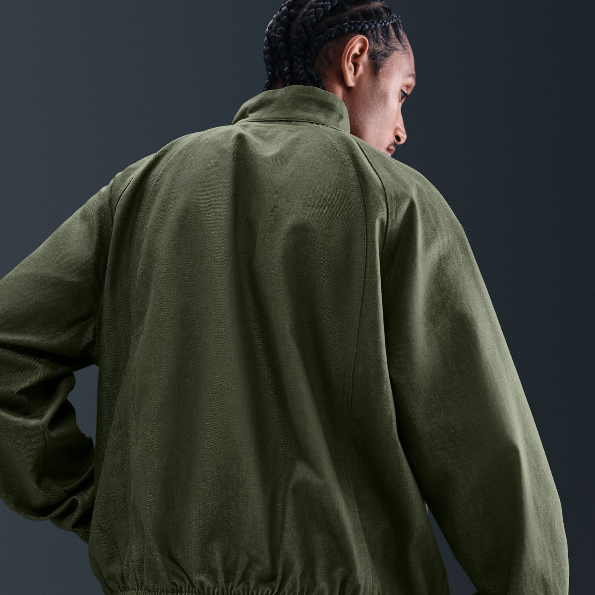 Nike SB Full Zip Denim Track Jacket Medium Olive/White - Venue Skateboards