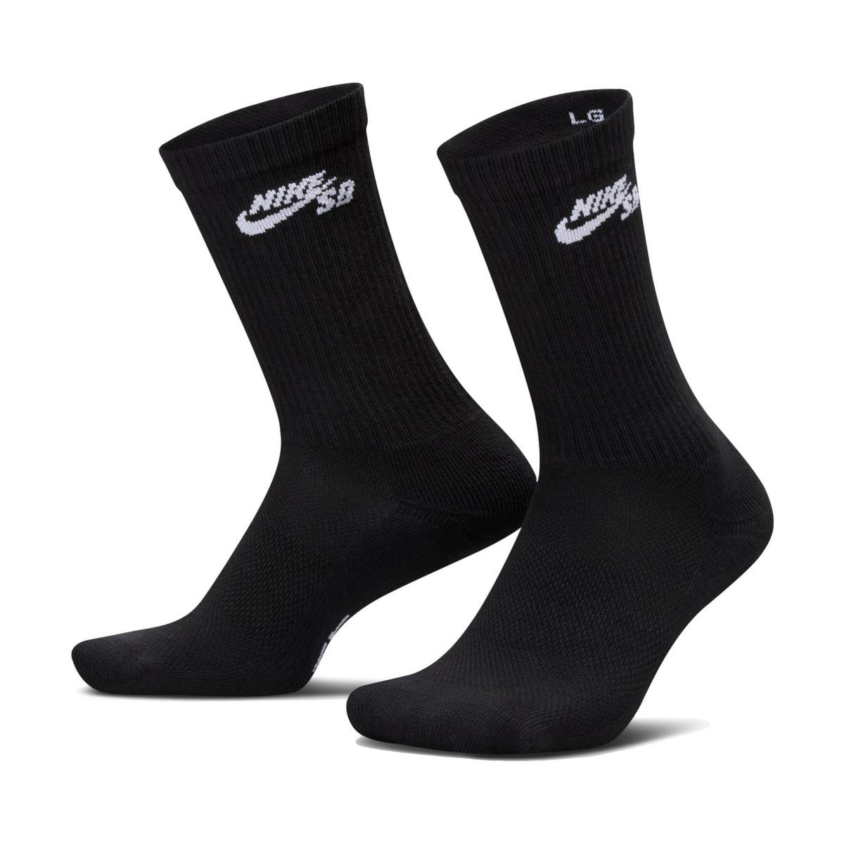 Nike SB Everyday Elevated Crew Socks Black - Venue Skateboards