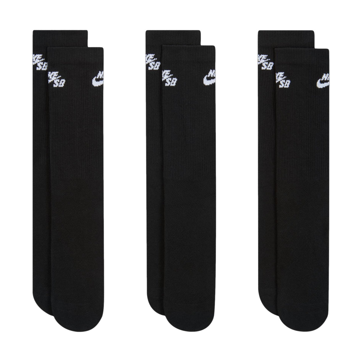 Nike SB Everyday Elevated Crew Socks Black - Venue Skateboards