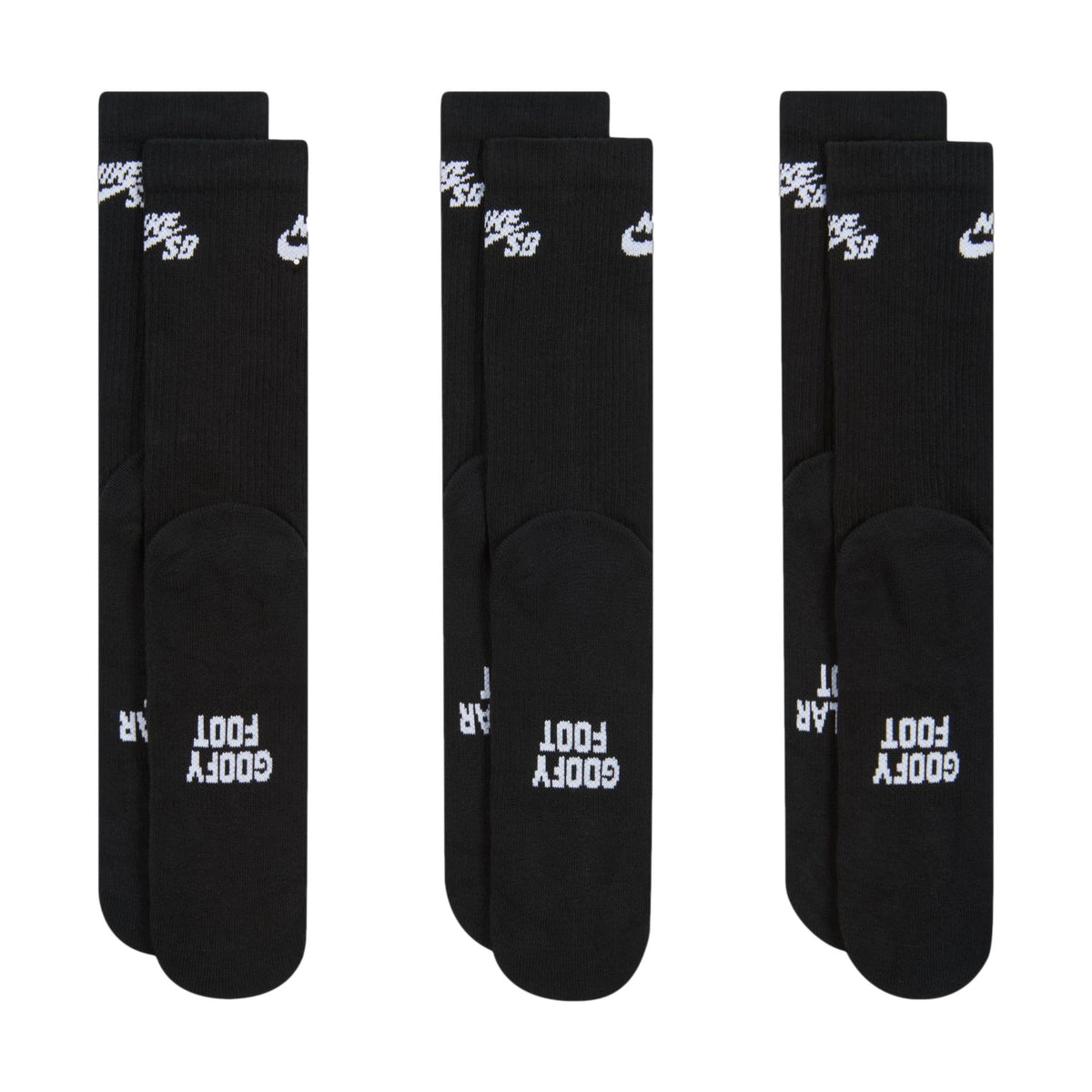 Nike SB Everyday Elevated Crew Socks Black - Venue Skateboards
