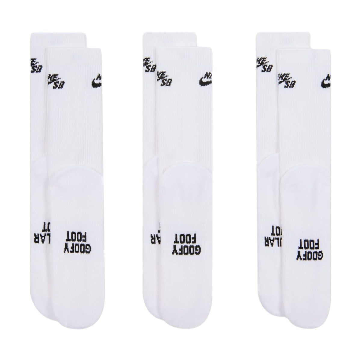Nike SB Everyday Elevated Crew Socks White - Venue Skateboards