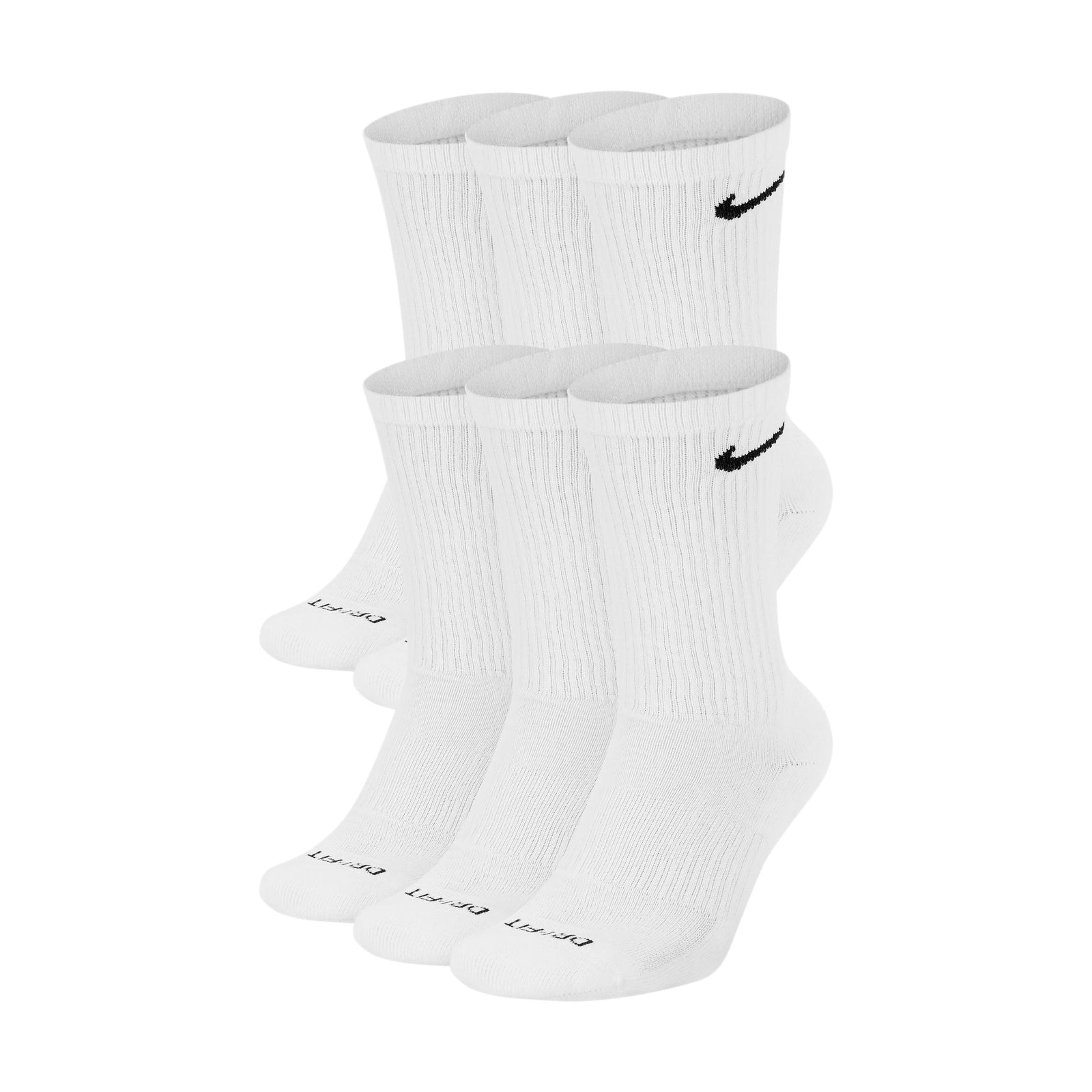 Nike SB Everyday Plus Men's Crew Socks White 6 Pack - Venue Skateboards