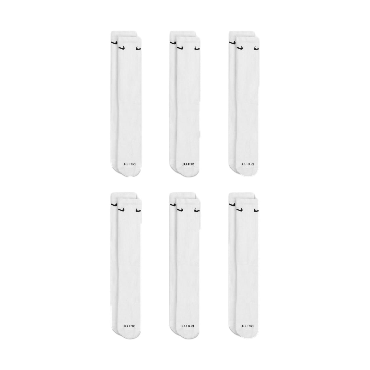 Nike SB Everyday Plus Men's Crew Socks White 6 Pack - Venue Skateboards
